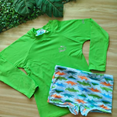 Camisa UV fator 50+ verde - www.domjuju.com.br - Moda Masculina Infantil
