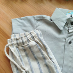 Conjunto mauricinho MT _ cinza com listras. - comprar online
