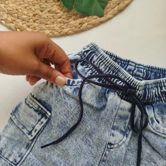 Bermuda cargo, jeans Premium. - www.domjuju.com.br - Moda Masculina Infantil