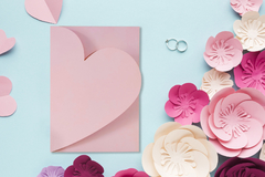 Envelopes para convites Coração em Papel Fosco