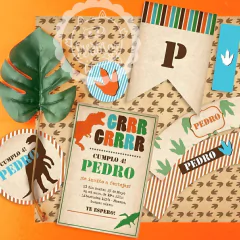KIT IMPRIMIBLE DINOSAURIOS VINTAGE