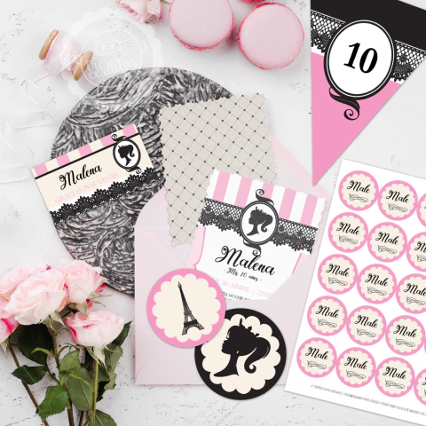 Kit imprimible Barbie Paris