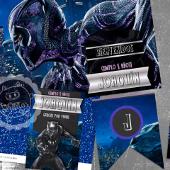 Kit imprimible Black Phanter | Pantera Negra | PDF editable