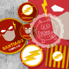 Kit imprimible Flash superheroe