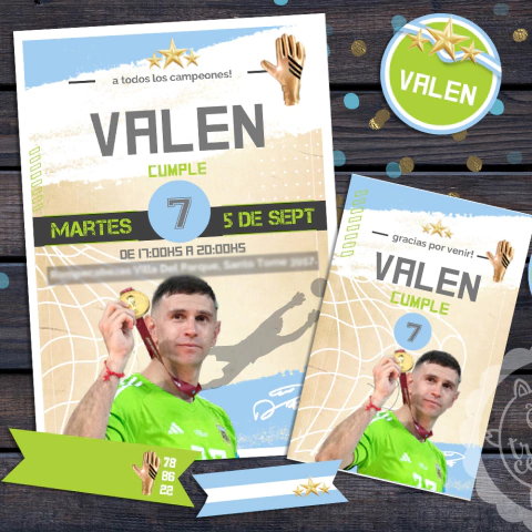 KIT IMPRIMIBLE Dibu Martinez Argentina Tri Campeón