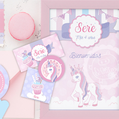 Kit imprimible Unicornio & cupcakes - comprar online