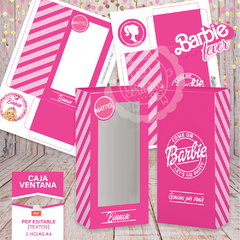 CAJAS IMPRIMIBLE Barbie con ventana | PDF editable