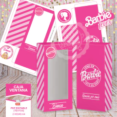 CAJAS IMPRIMIBLE Barbie con ventana | PDF editable