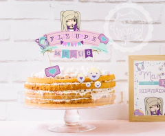 Lyna Youtuber Topper de torta / Listo para imprimir!