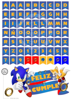 Sonic Topper de torta / Listo para imprimir! - comprar online