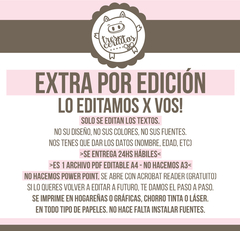 COSTO EXTRA POR EDITAR
