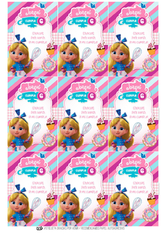 Kit imprimible La maravillosa pastelería de Alicia | PDF editable