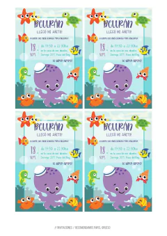 KIT IMPRIMIBLE ANIMALITOS DEL MAR - comprar online
