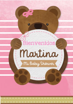 Imagen de Kit imprimible Osita bebé rosa