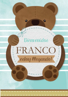 Imagen de Kit imprimible Osito bebé celeste