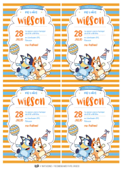 Kit imprimible Bluey varón en celeste - Tres Cerditos Kits Imprimibles