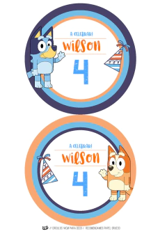 Imagen de Kit imprimible Bluey varón en celeste