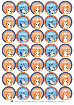 Kit imprimible Bluey varón en celeste - comprar online