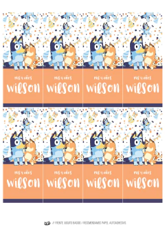 Kit imprimible Bluey varón en celeste - comprar online