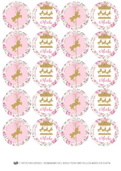 KIT IMPRIMIBLE CARROUSEL SHABBY - Tres Cerditos Kits Imprimibles