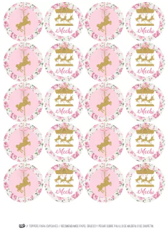 KIT IMPRIMIBLE CARROUSEL SHABBY - Tres Cerditos Kits Imprimibles