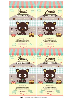 Kit imprimible Chococat Kitty | PDF editable - Tres Cerditos Kits Imprimibles