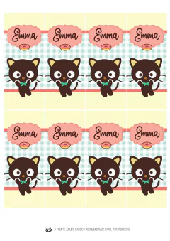 Imagen de Kit imprimible Chococat Kitty | PDF editable