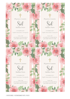 KIT IMPRIMIBLE Comunión floral - Tres Cerditos Kits Imprimibles