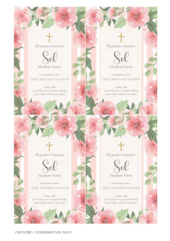 KIT IMPRIMIBLE Comunión floral - Tres Cerditos Kits Imprimibles