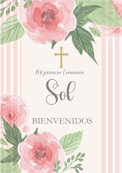 KIT IMPRIMIBLE Comunión floral - Tres Cerditos Kits Imprimibles