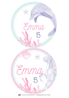 Kit imprimible Delfines Mar | PDF editable - tienda online