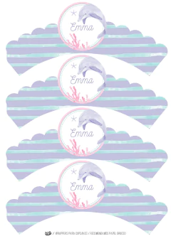 Kit imprimible Delfines Mar | PDF editable - comprar online