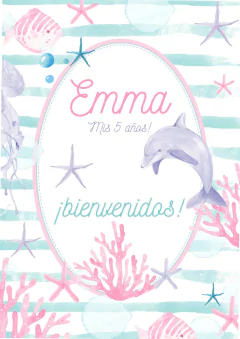 Kit imprimible Delfines Mar | PDF editable - Tres Cerditos Kits Imprimibles