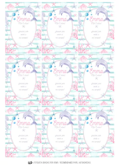 Kit imprimible Delfines Mar | PDF editable - tienda online
