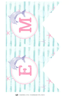 Kit imprimible Delfines Mar | PDF editable