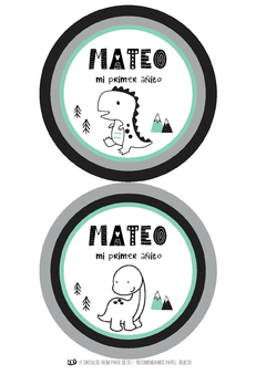 Imagen de KIT IMPRIMIBLE Dinosaurio Nórdico