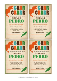 KIT IMPRIMIBLE DINOSAURIOS VINTAGE - comprar online