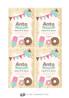 Kit imprimible Donas y Helados - Tres Cerditos Kits Imprimibles