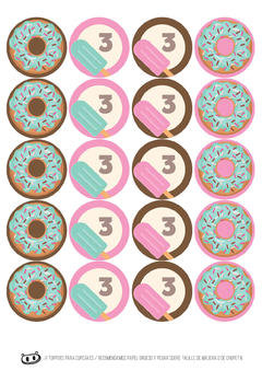 Imagen de Kit imprimible Donas y Helados
