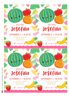 Kit imprimible Frutas nenas - comprar online
