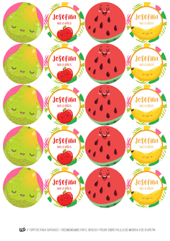 Kit imprimible Frutas nenas - Tres Cerditos Kits Imprimibles