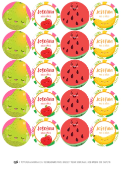 Kit imprimible Frutas nenas - Tres Cerditos Kits Imprimibles