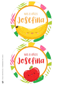 Kit imprimible Frutas nenas - Tres Cerditos Kits Imprimibles