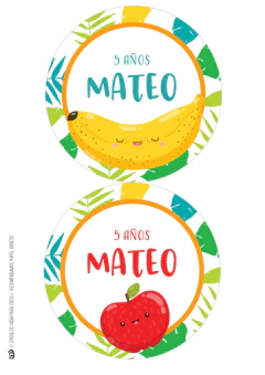 Kit imprimible Frutas varones - Tres Cerditos Kits Imprimibles