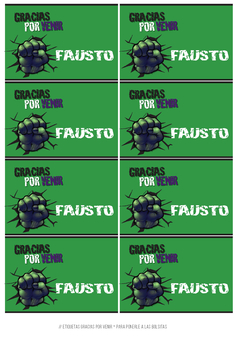 Imagen de KIT IMPRIMIBLE INCREIBLE HULK