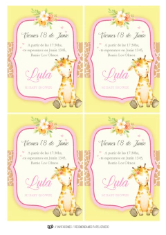 KIT IMPRIMIBLE JIRAFITA - Tres Cerditos Kits Imprimibles