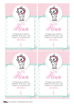 Kit imprimible Marie Aristocats - Tres Cerditos Kits Imprimibles