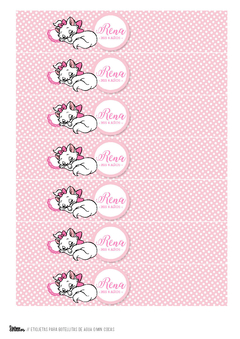 Kit imprimible Marie Aristocats - Tres Cerditos Kits Imprimibles