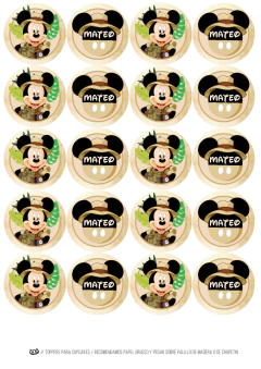 Kit imprimible Mickey Safari - Tres Cerditos Kits Imprimibles