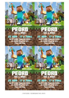 KIT IMPRIMIBLE MINECRAFT - comprar online